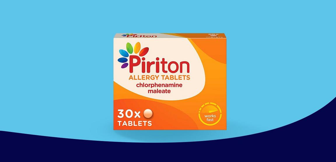 A box of Piriton Allergy Tablets
