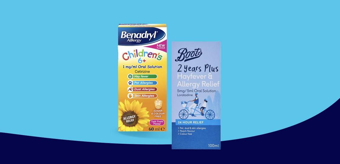Childrens benadryl allergy and boots hayfever allergy relief