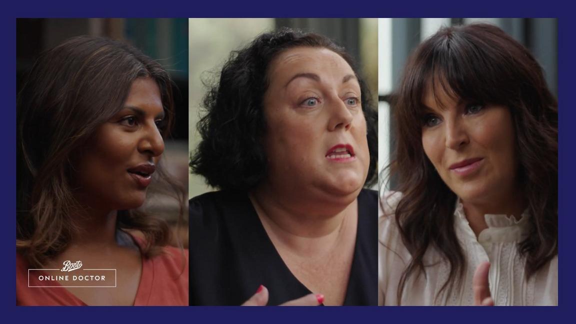 Three women in a conversation