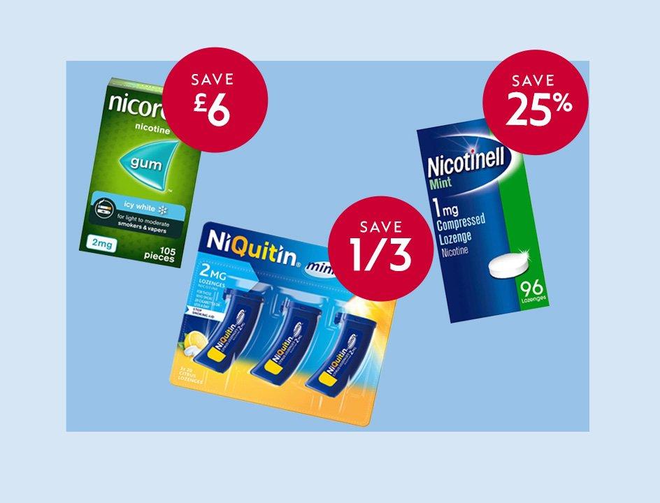 three products to aid in quit smoking.