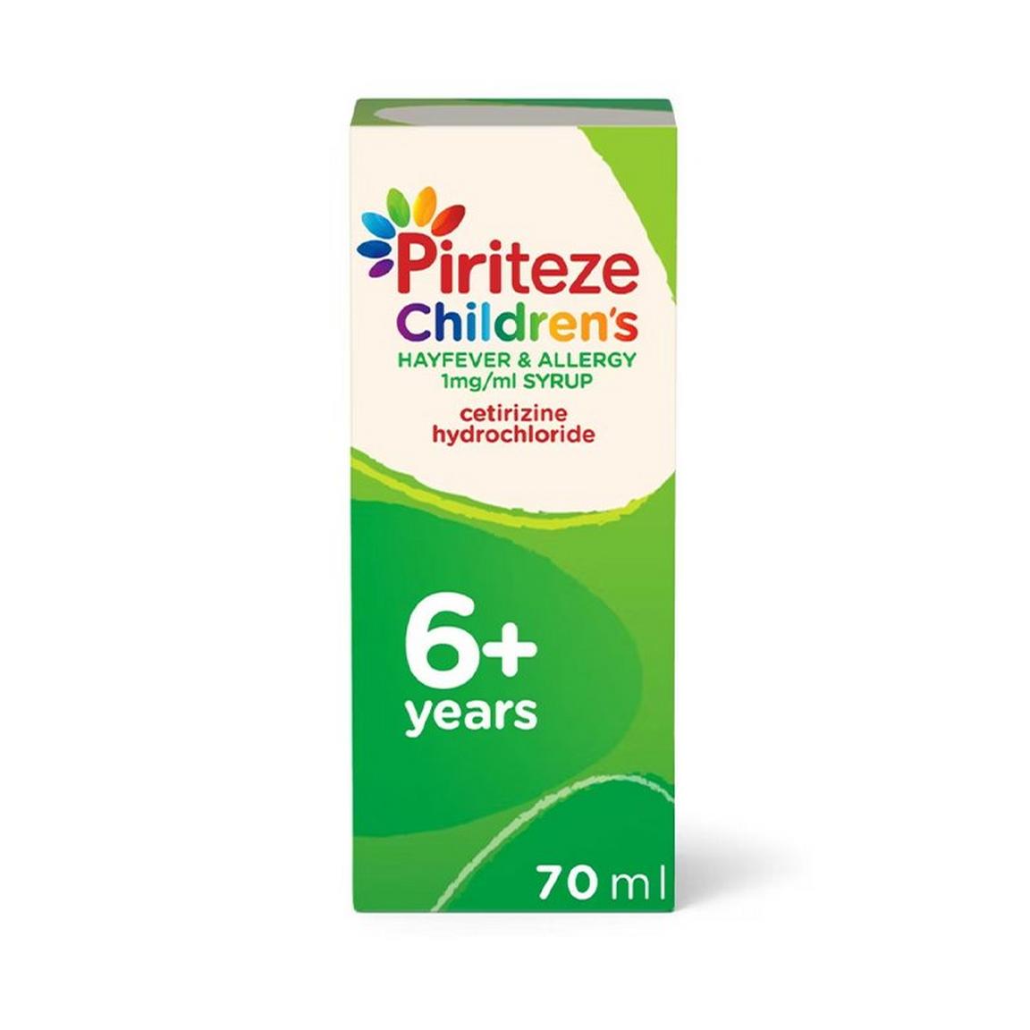 a box of piriteze childrens hayfever and allergy syrup