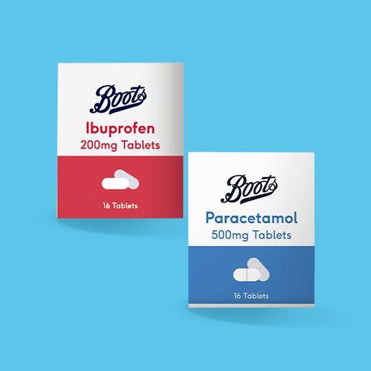 Two products on a blue background.