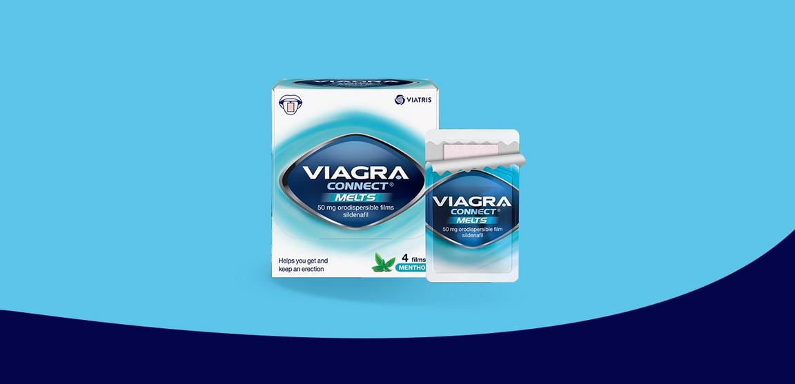 Viagra product on a blue background